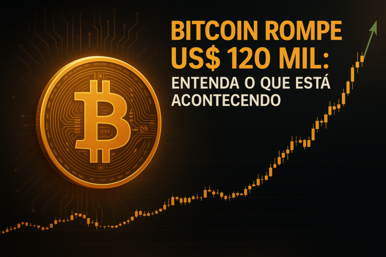 Bitcoin ultrapassou US$ 120 mil e agitou o mercado. Entenda os fatores por trás dessa alta, o papel do dinheiro institucional e o que esperar nas próximas semanas.