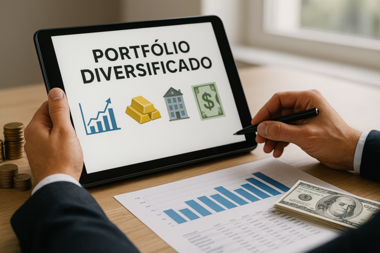 Descubra o que é diversificação de investimentos e como ela protege seu patrimônio. Veja exemplos, estratégias práticas e erros comuns para montar uma carteira mais segura e eficiente.