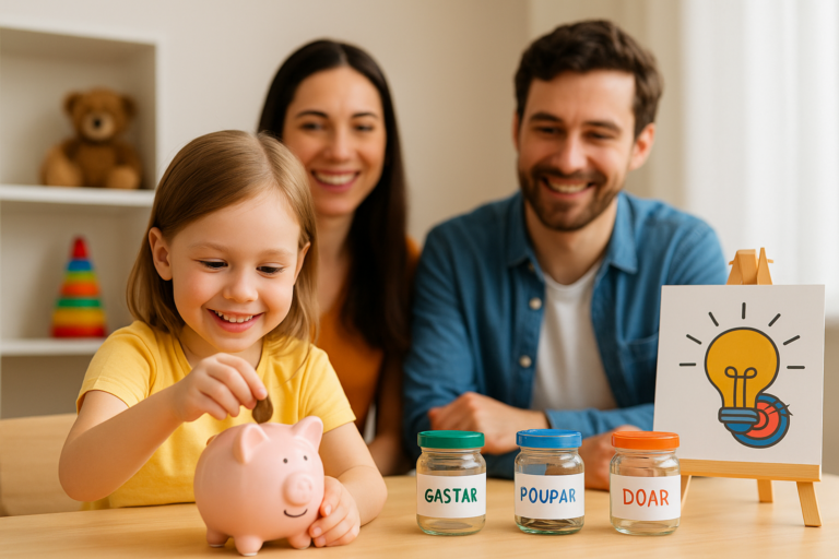 Ensine educação financeira para crianças de forma simples e divertida. Descubra atividades por faixa etária, como usar mesada e como falar de dinheiro sem traumas.